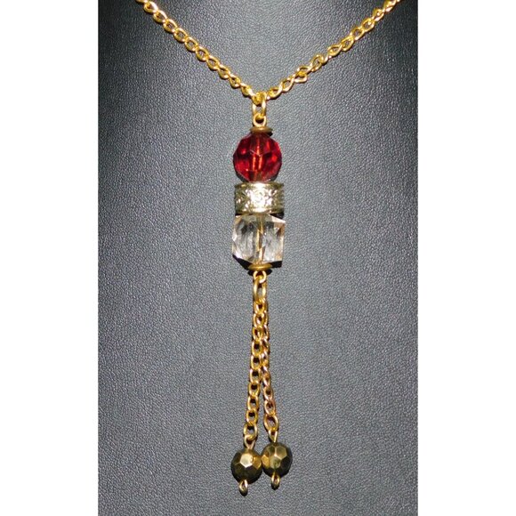 Whimsical Red Queen Inspired Y Drop Necklace - Picture 1 of 3